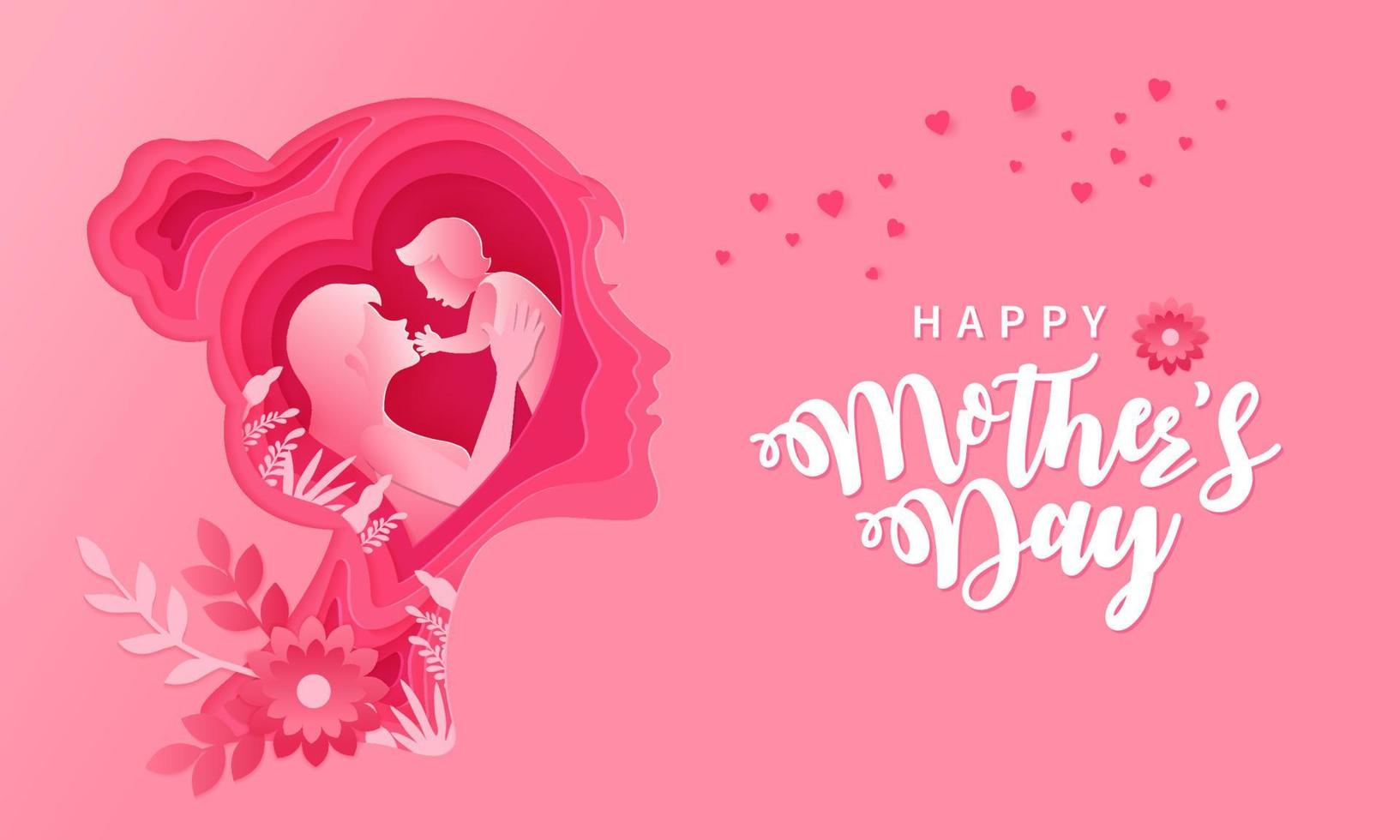 ilustración de la tarjeta de felicitación del día de la madre feliz vector