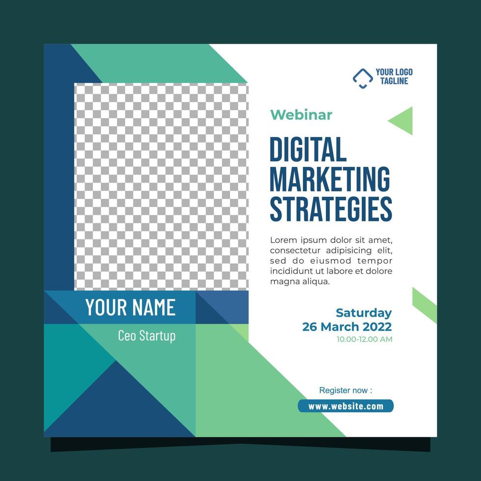 Webinar digital marketing social media post template vector