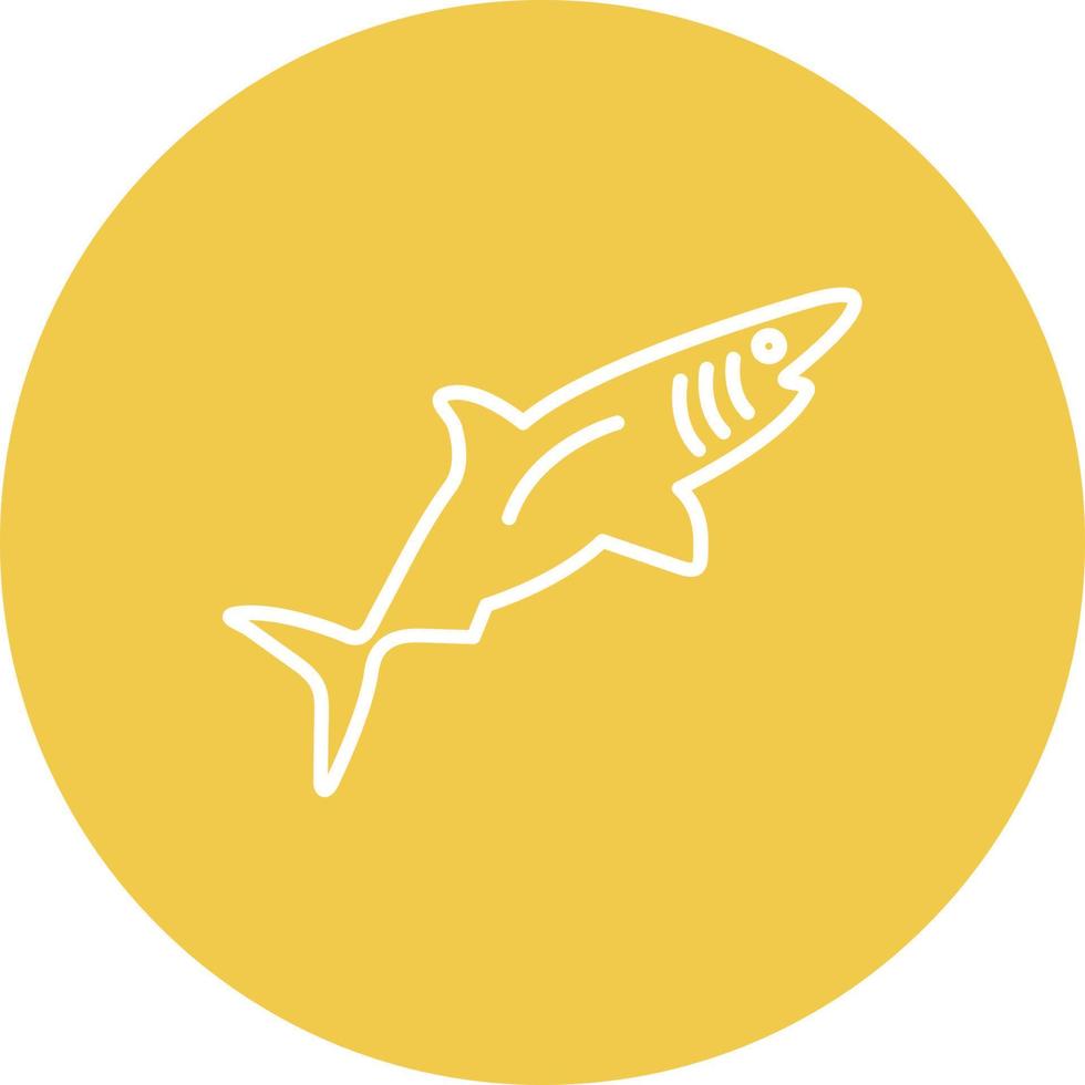 icono de línea de tiburón vector