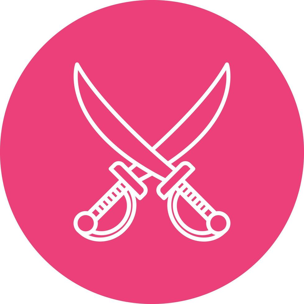 icono de línea de cuchillo pirata vector