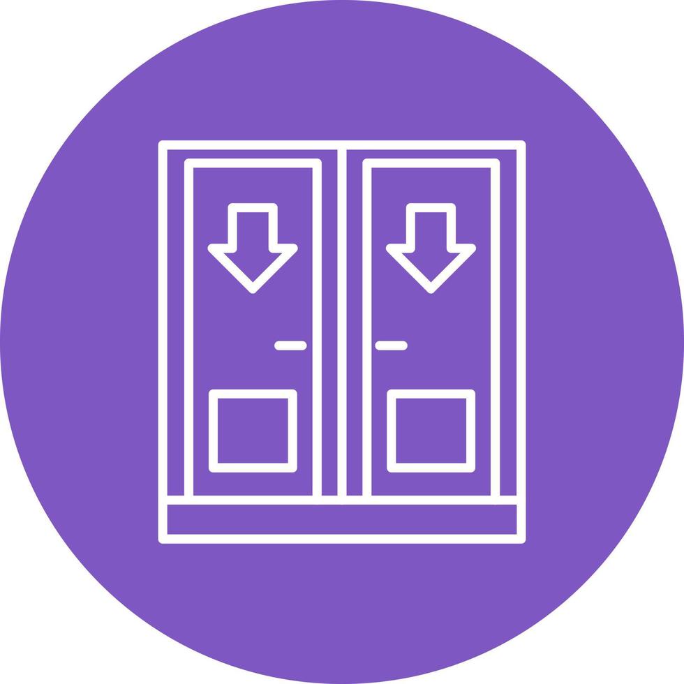 Exit Door Line Icon vector