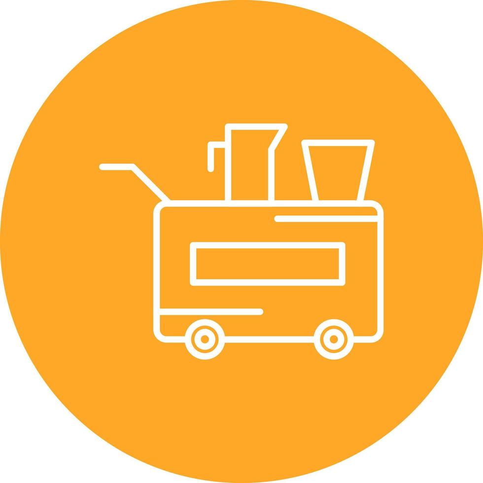 Airplane Food Trolley Line Icon vector