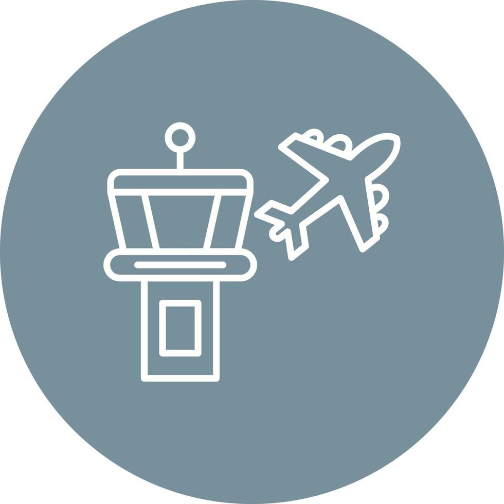 Airport Building Line Icon vector