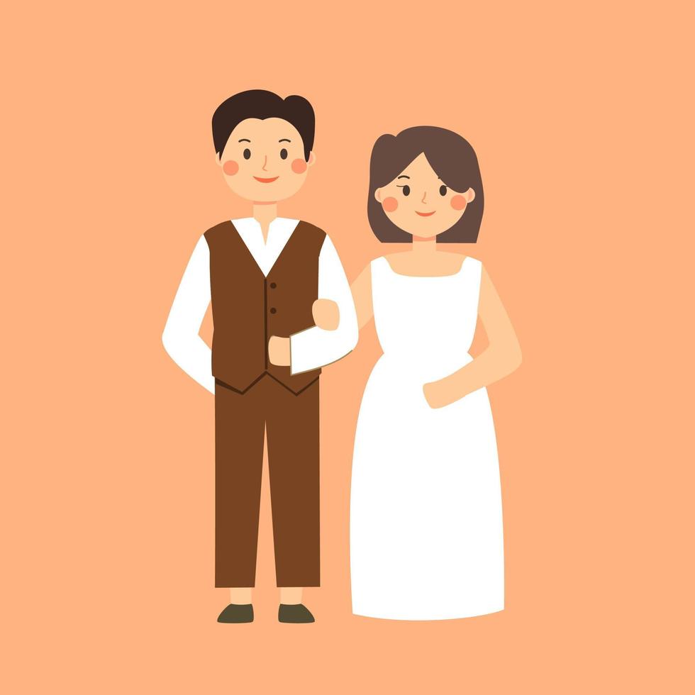 bride and groom getting married vector