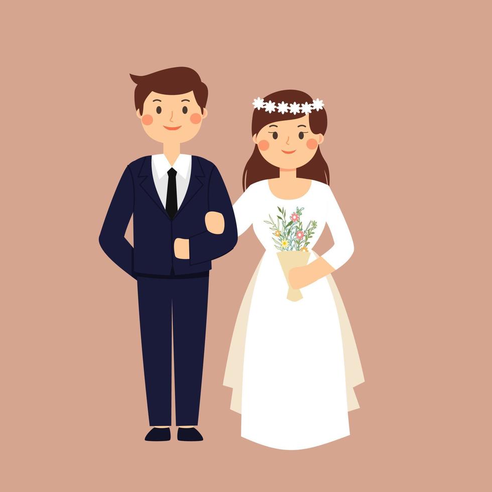 bride and groom vector