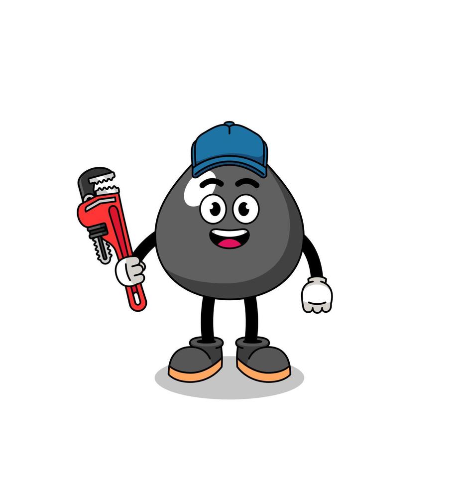 oil illustration cartoon as a plumber vector