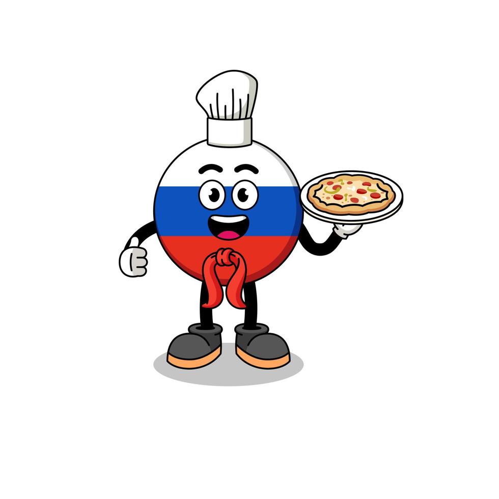 Illustration of russia flag as an italian chef vector