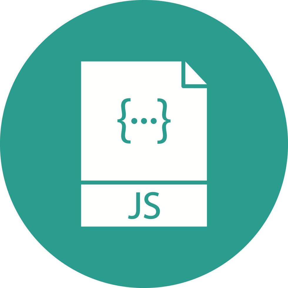 icono de fondo de círculo de glifo de archivo javascript vector