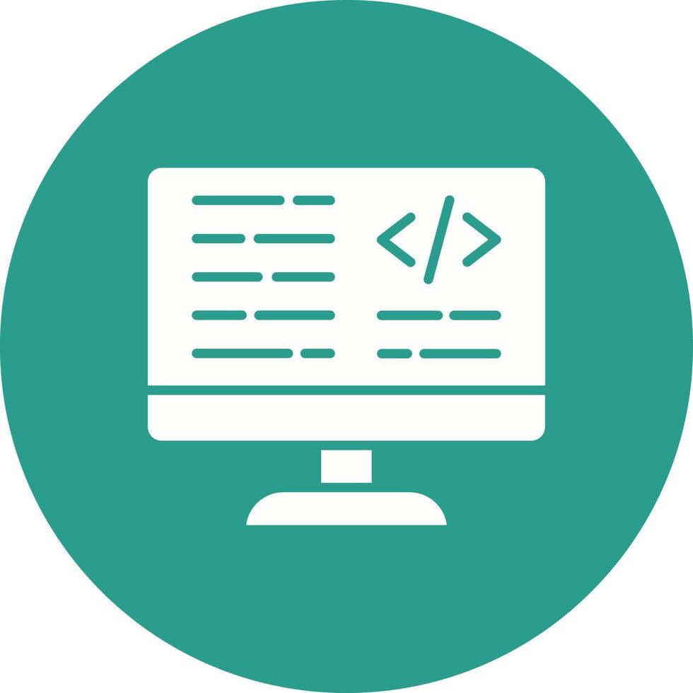 CSS Code Glyph Circle Background Icon vector