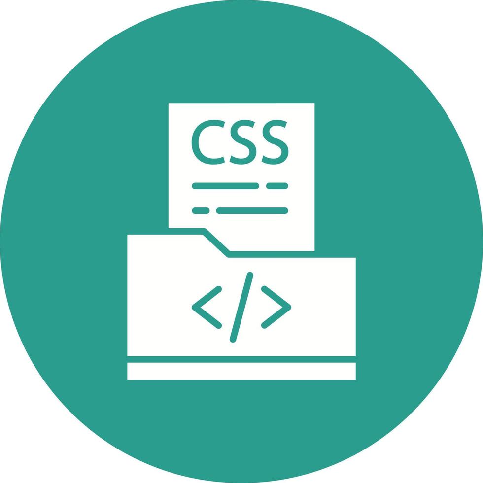 CSS File Glyph Circle Background Icon vector