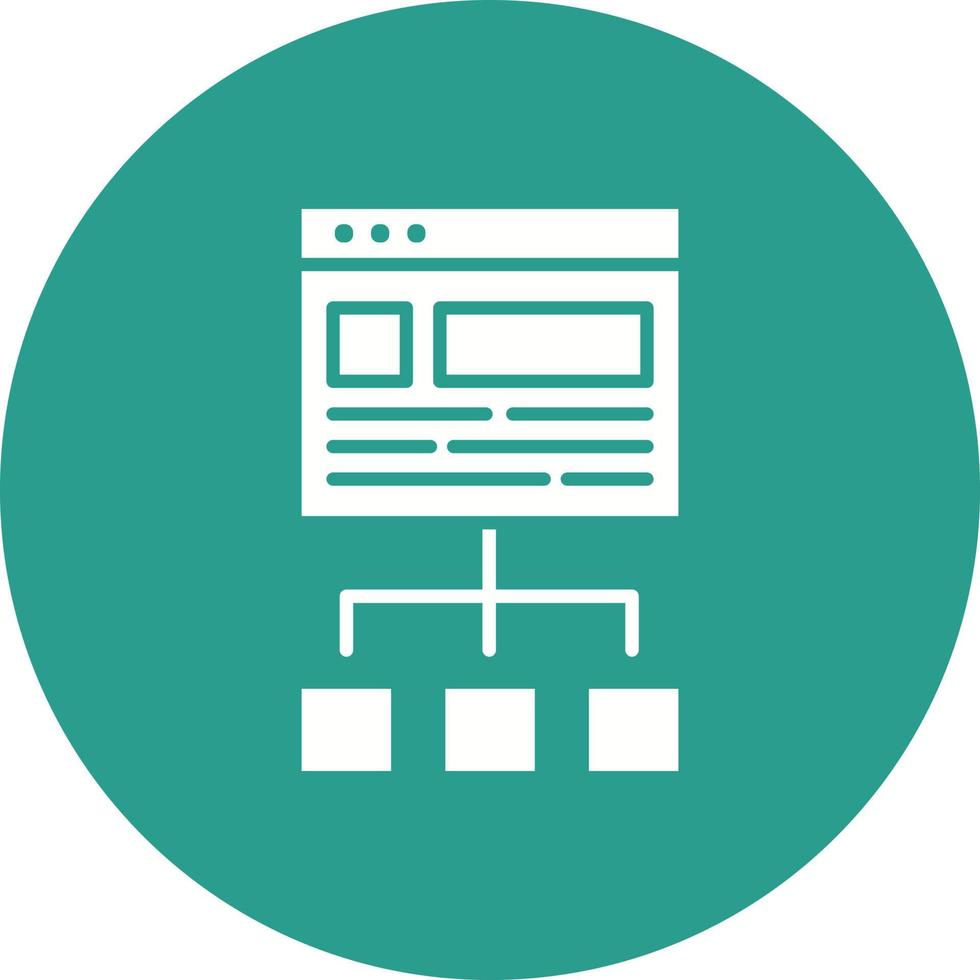 Website Structure Glyph Circle Background Icon vector