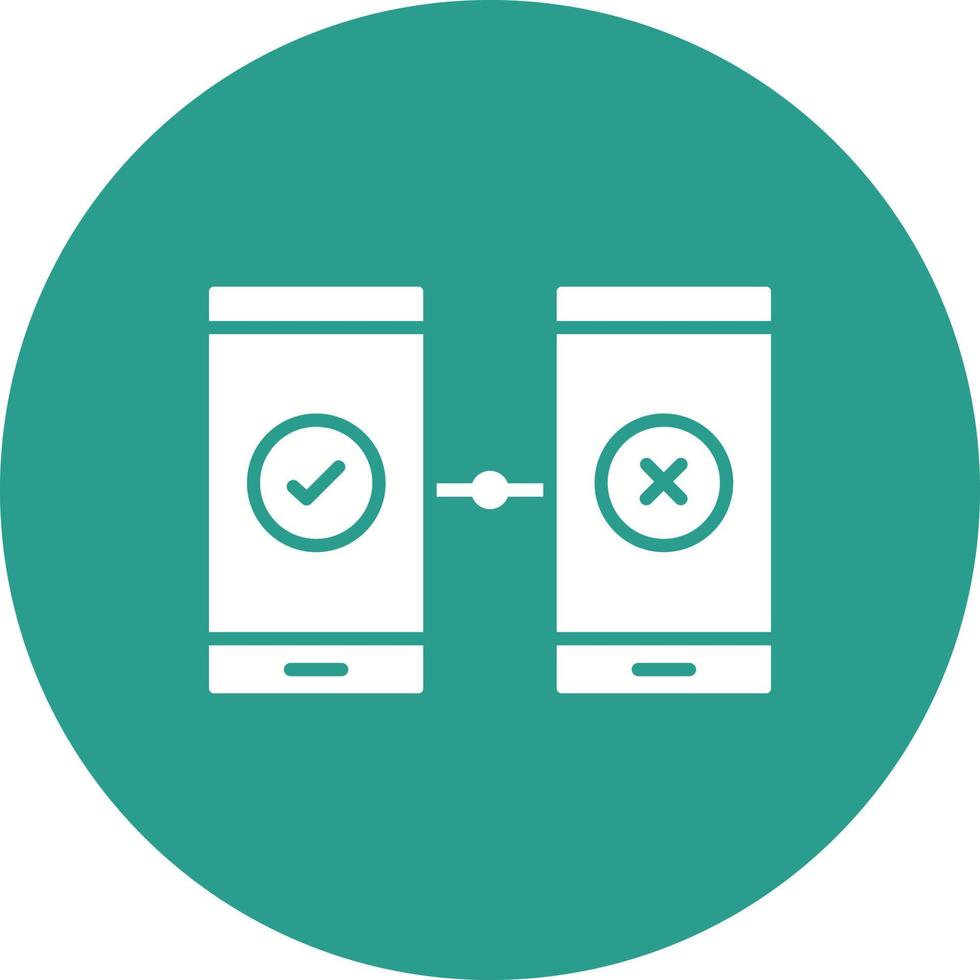 AB Testing Glyph Circle Background Icon vector