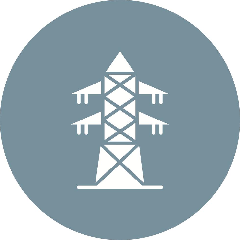 Electric Tower Glyph Circle Background Icon vector