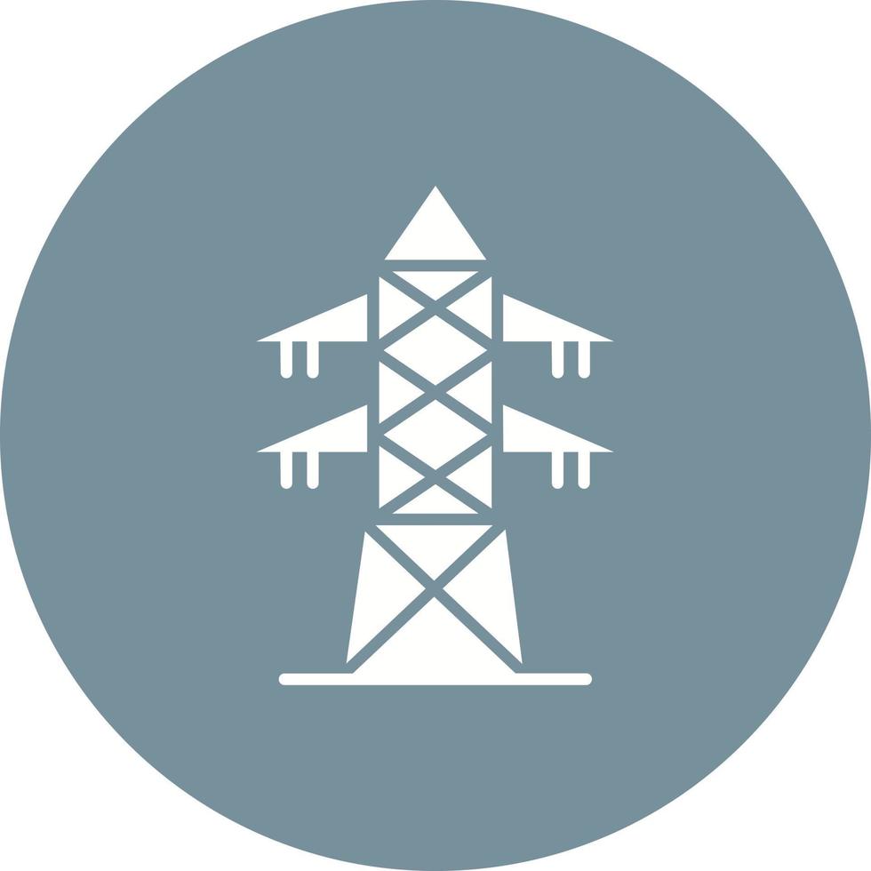 icono de fondo de círculo de glifo de torre eléctrica vector