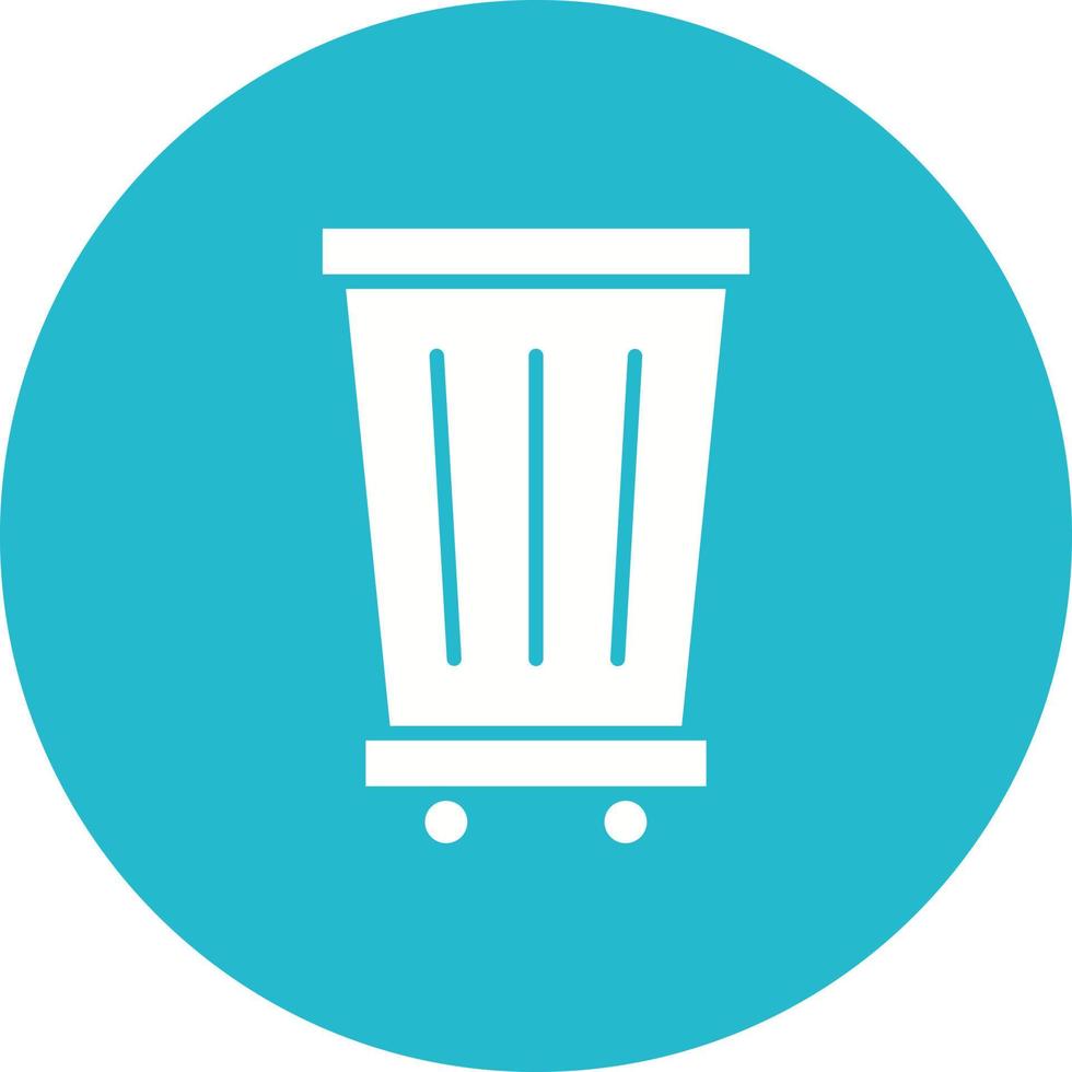 Trash Can Glyph Circle Background Icon vector