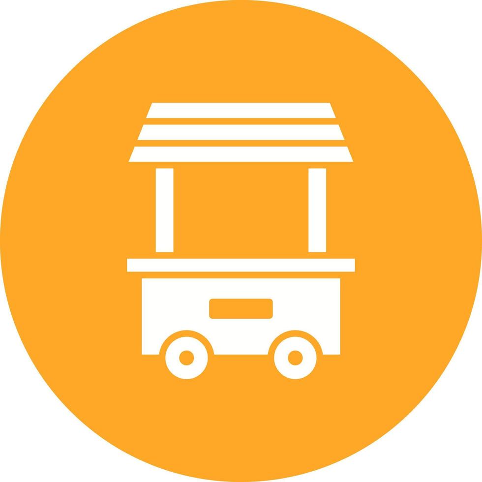 Food Cart Glyph Circle Background Icon vector