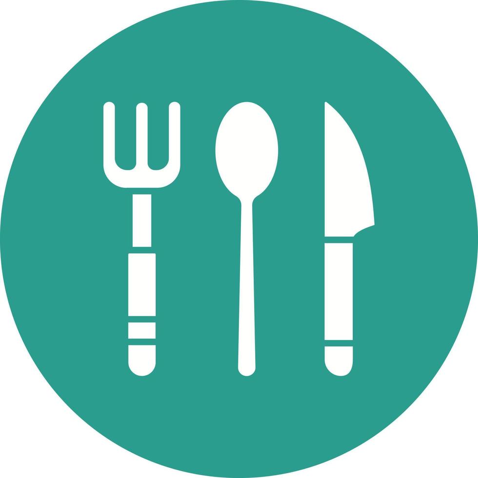 Cutlery Glyph Circle Background Icon vector