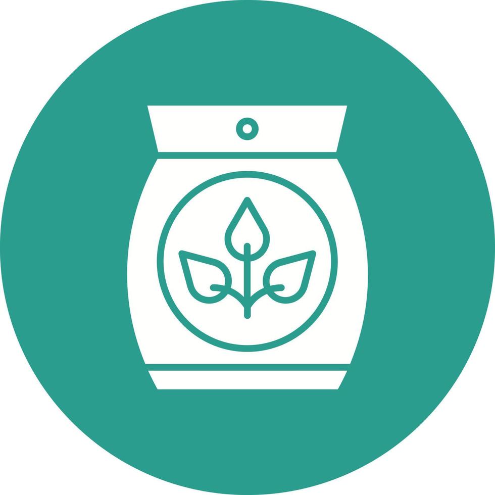 Seeds Bag Glyph Circle Background Icon vector
