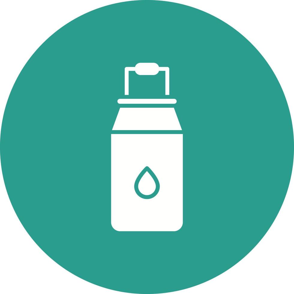 Milk Bucket Glyph Circle Background Icon vector