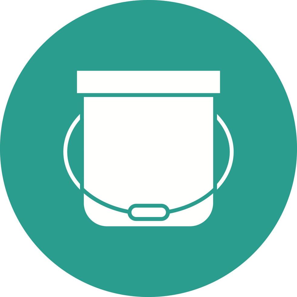 Bucket Glyph Circle Background Icon vector