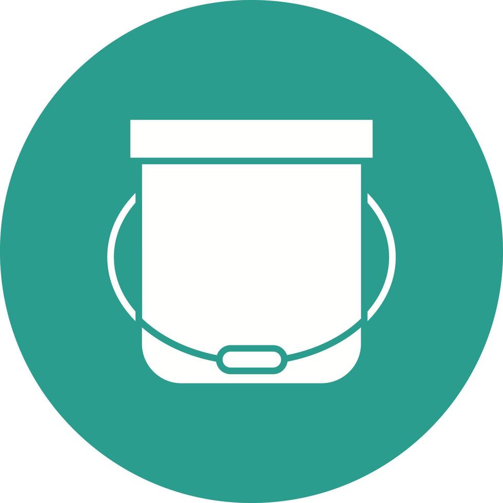 Bucket Glyph Circle Background Icon vector