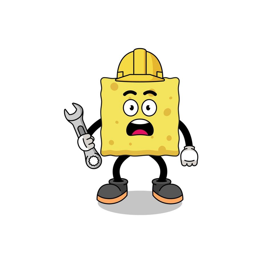 Character Illustration of sponge with 404 error vector