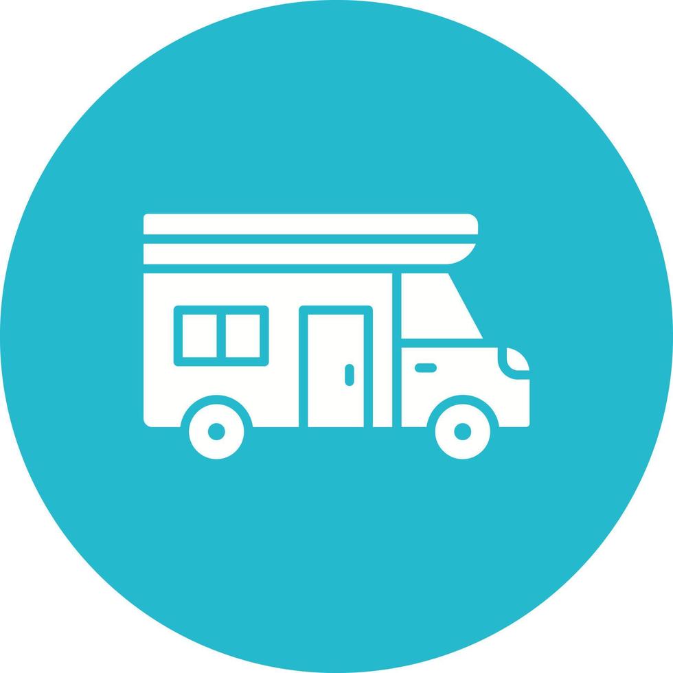 Camper Van Glyph Circle Background Icon vector