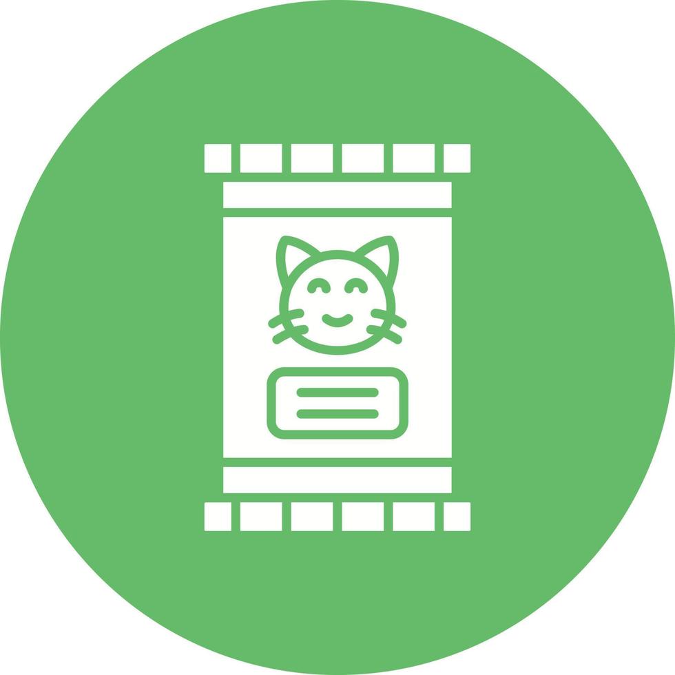 Cat Food Glyph Circle Background Icon vector