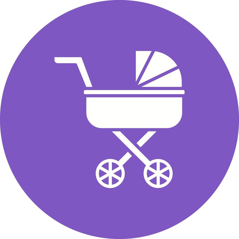 Stroller Glyph Circle Background Icon vector