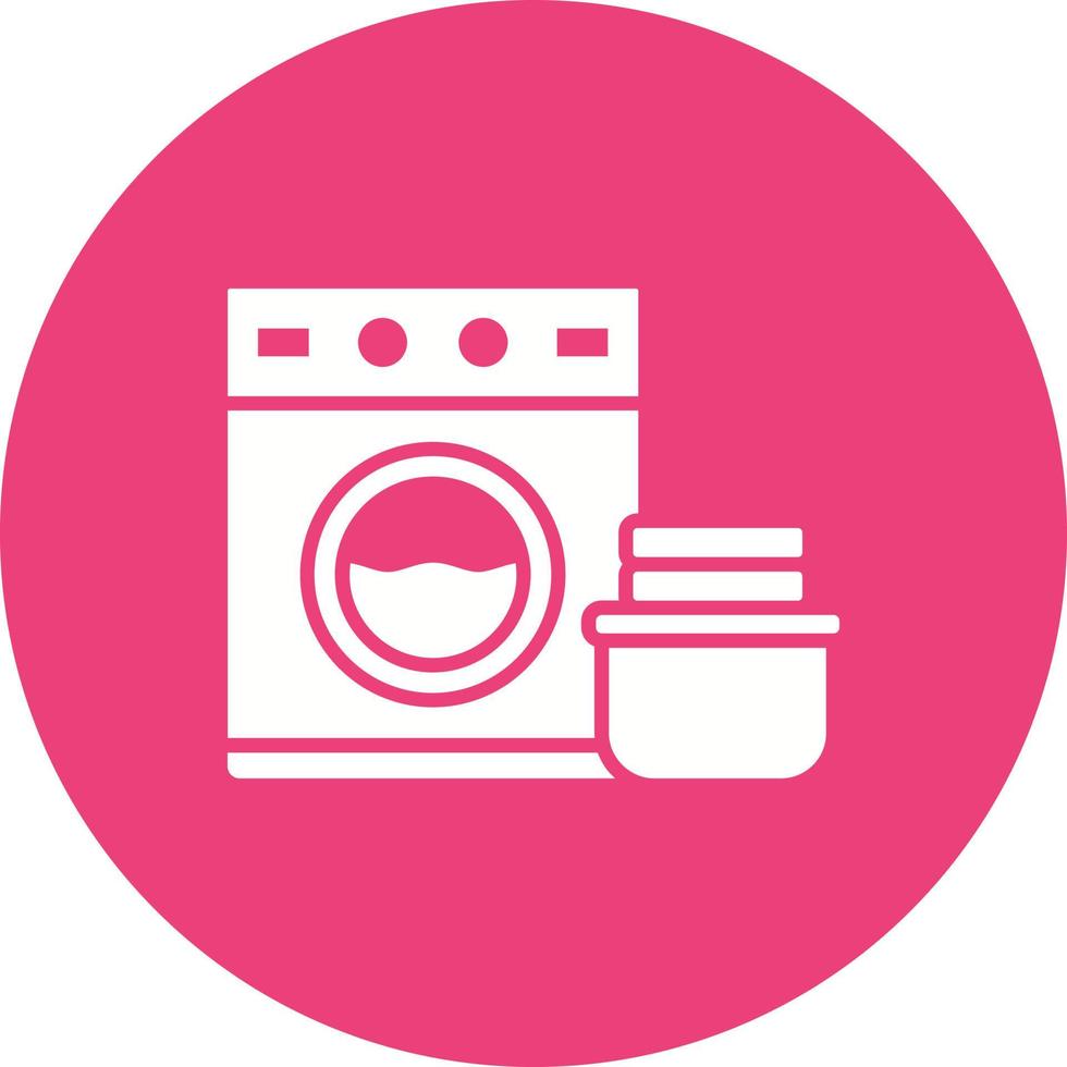 Washing Machine Glyph Circle Background Icon vector