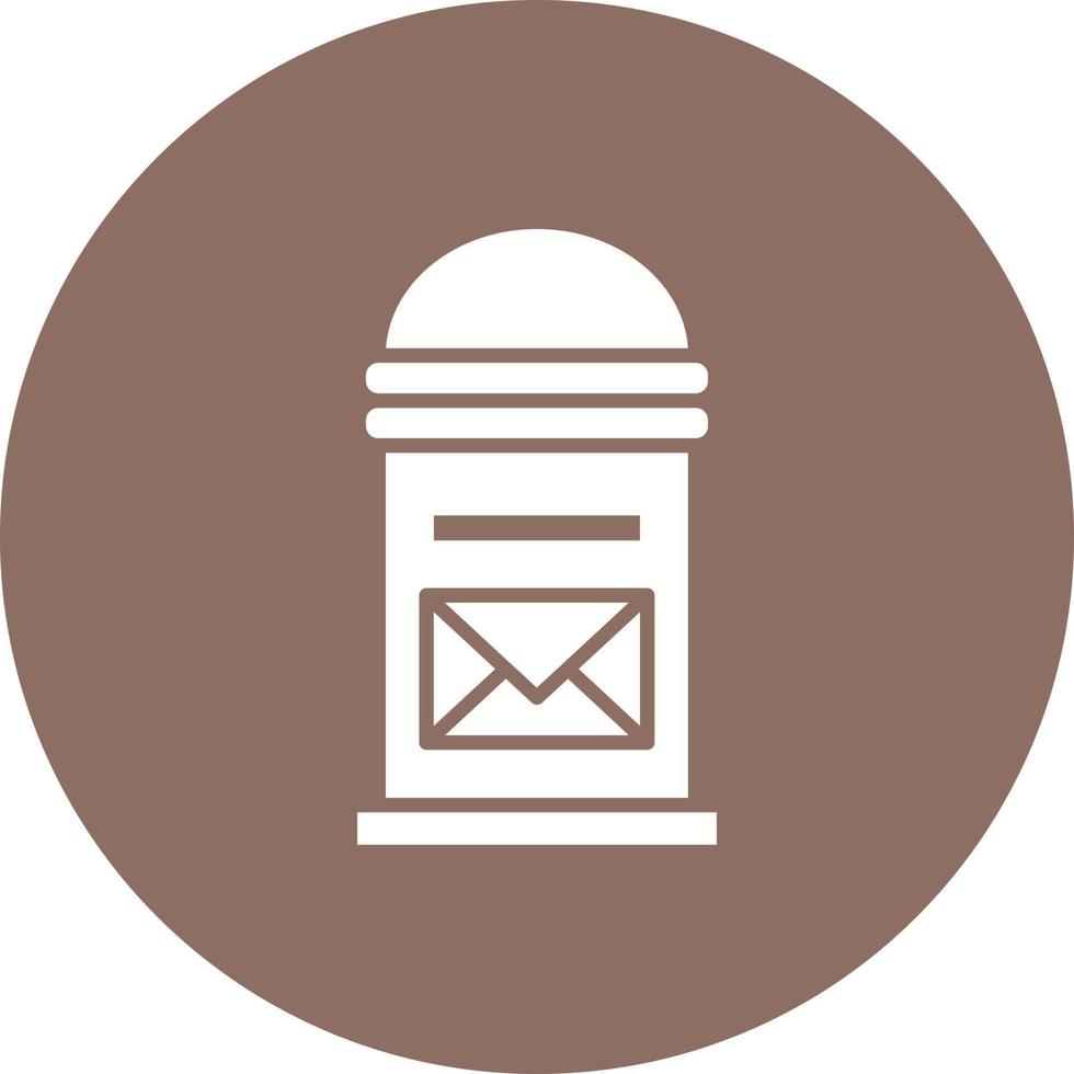 Mailbox Glyph Circle Background Icon vector