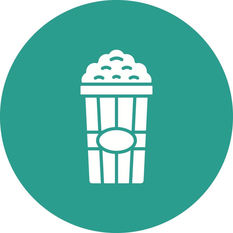 Popcorn Glyph Circle Background Icon vector