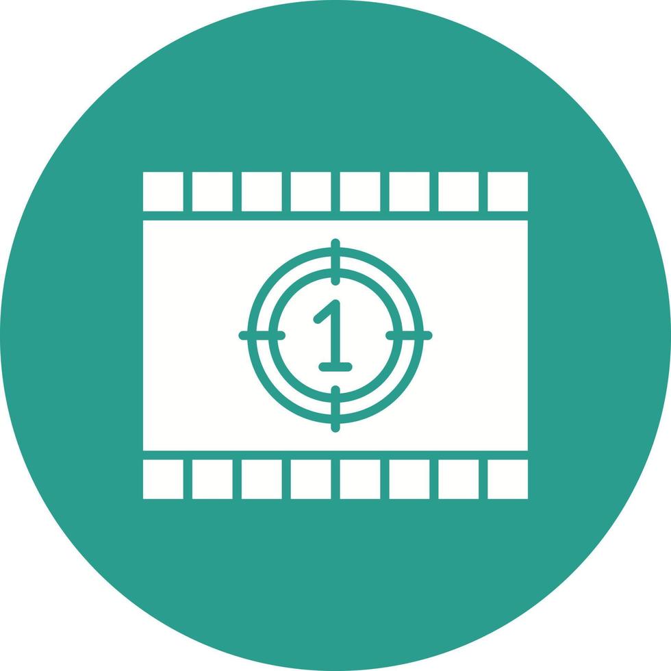 Cinema Countdown Glyph Circle Background Icon vector