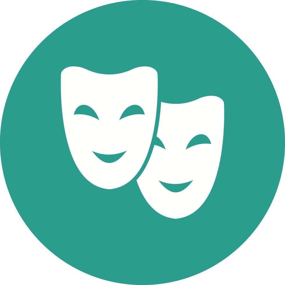 Theater Masks Glyph Circle Background Icon vector