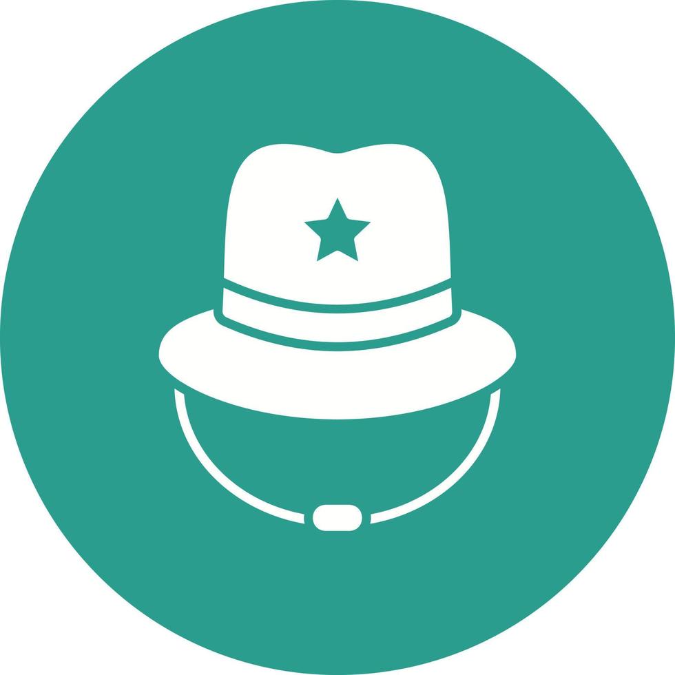 Cowboy Hat Glyph Circle Background Icon vector