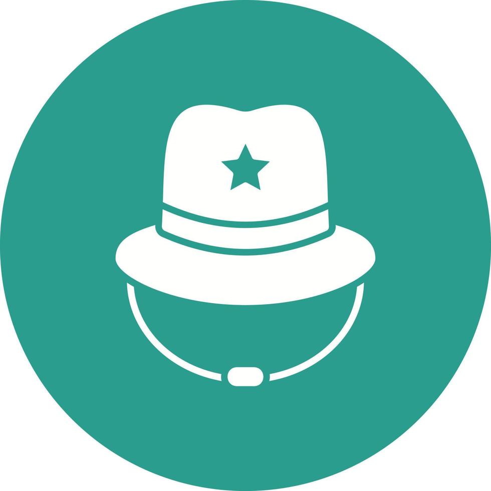 Cowboy Hat Glyph Circle Background Icon vector