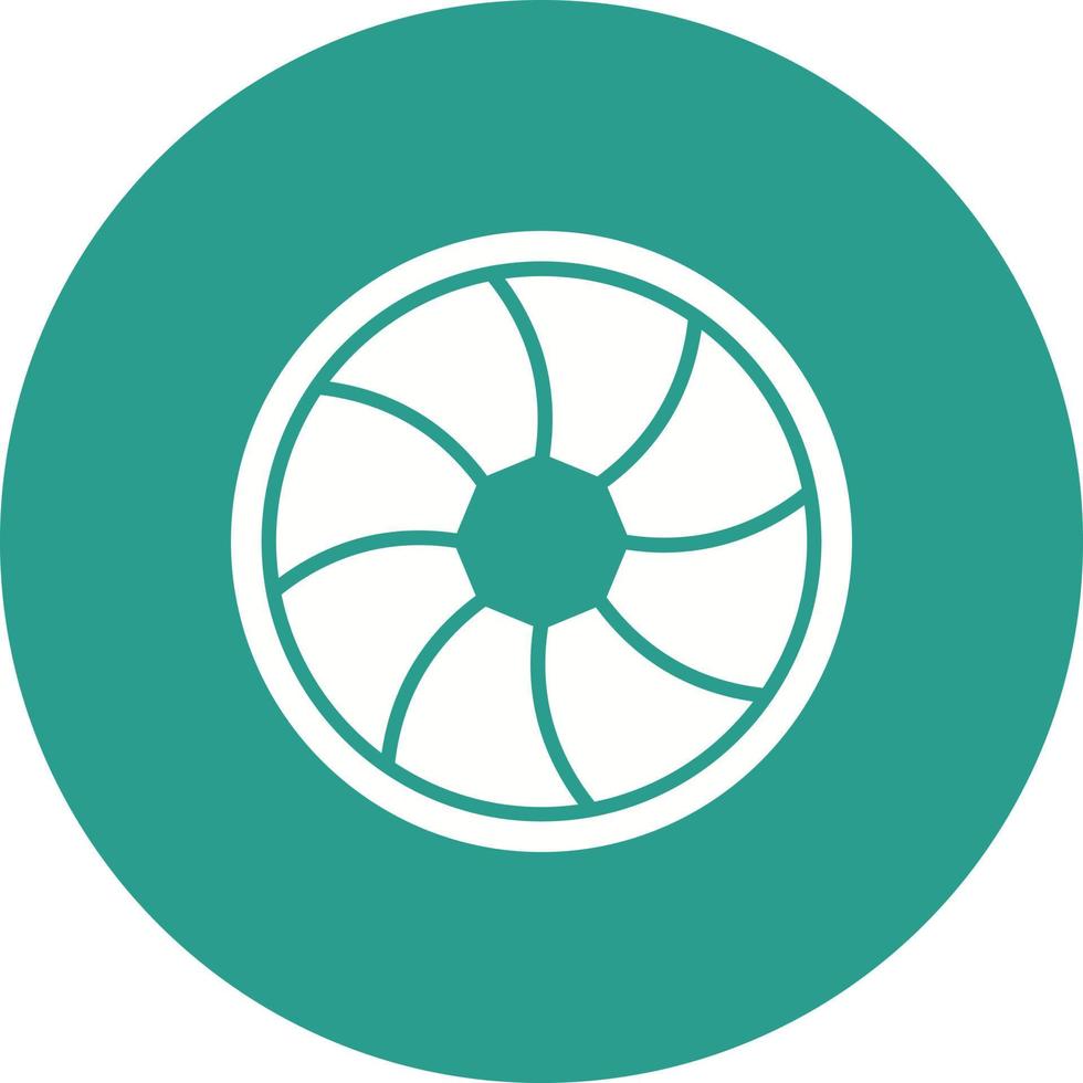 Aperture Glyph Circle Background Icon vector