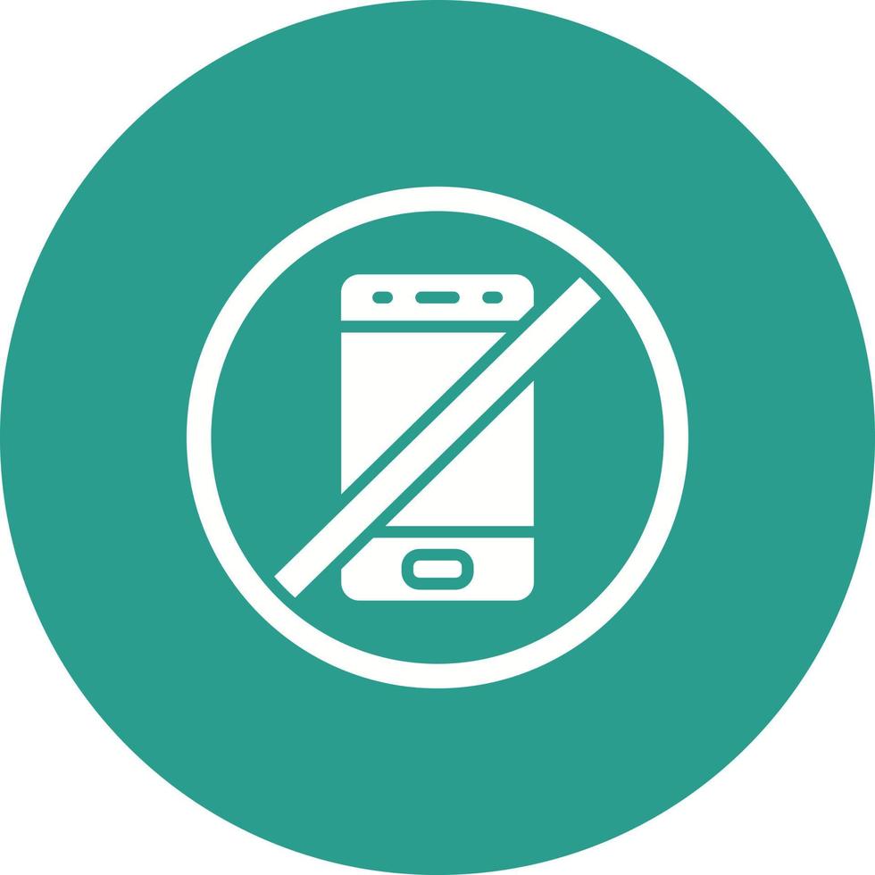 No Phone Glyph Circle Background Icon vector