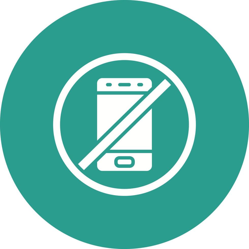 No Phone Glyph Circle Background Icon vector