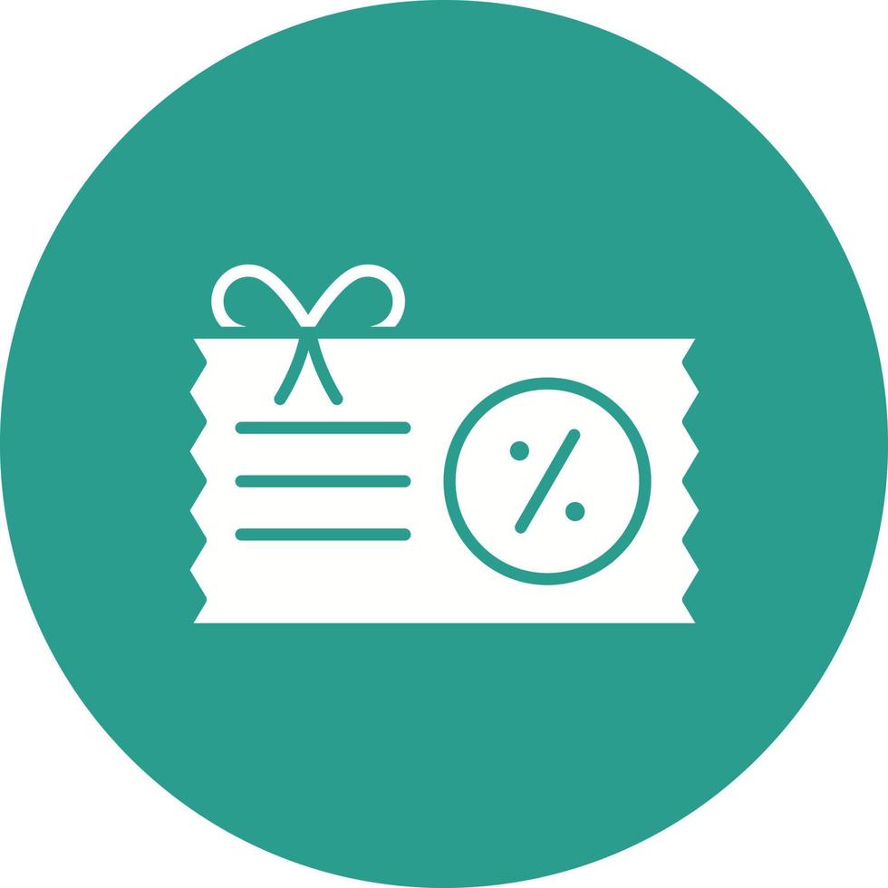 Voucher Glyph Circle Background Icon vector
