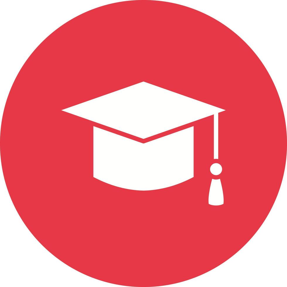 Graduation Hat Glyph Circle Background Icon vector