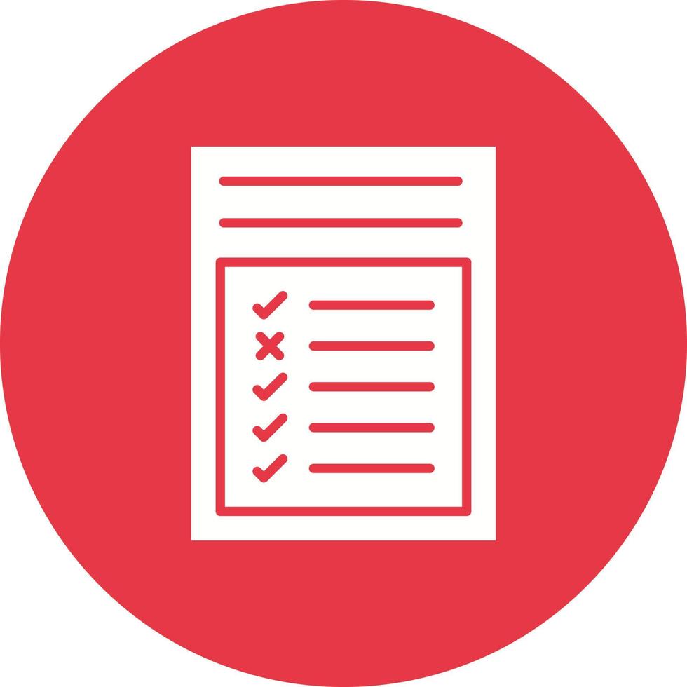 Report Card Glyph Circle Background Icon vector