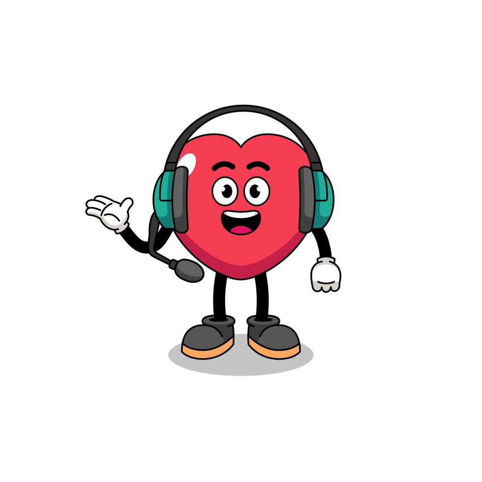 Mascot Illustration of love as a customer services vector