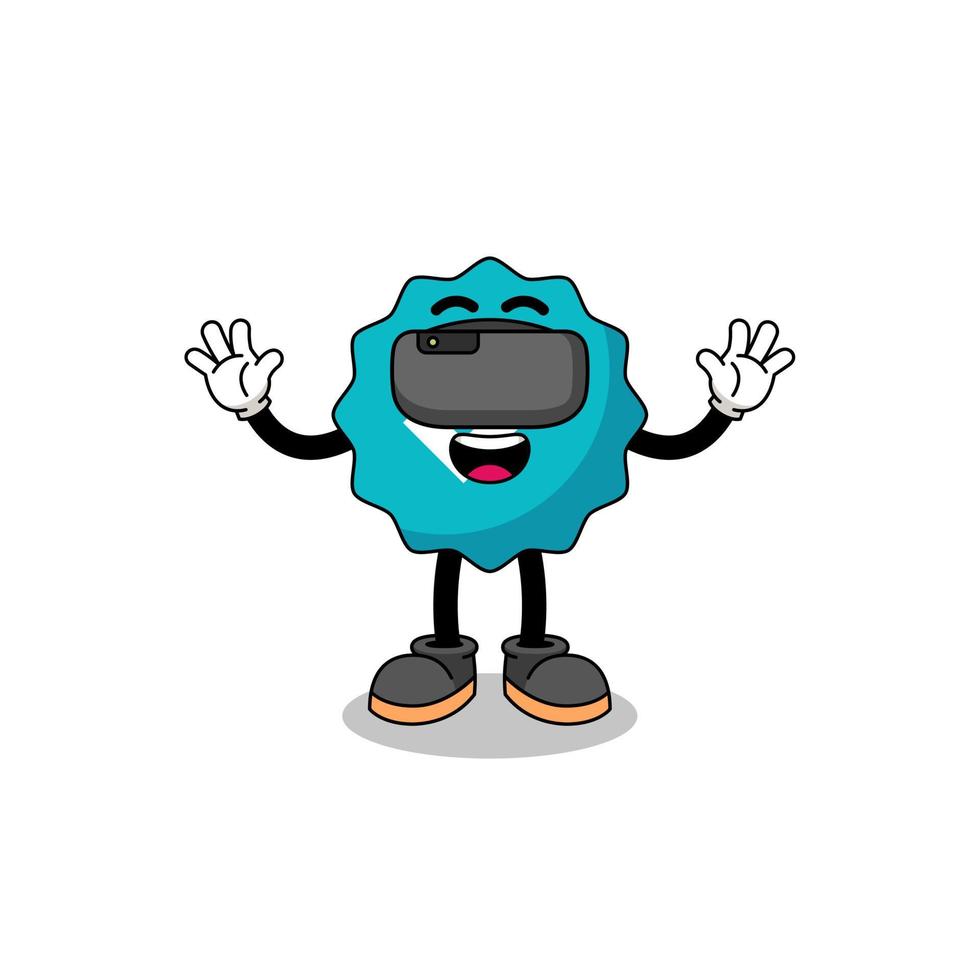 Illustration of verified sign with a vr headset vector