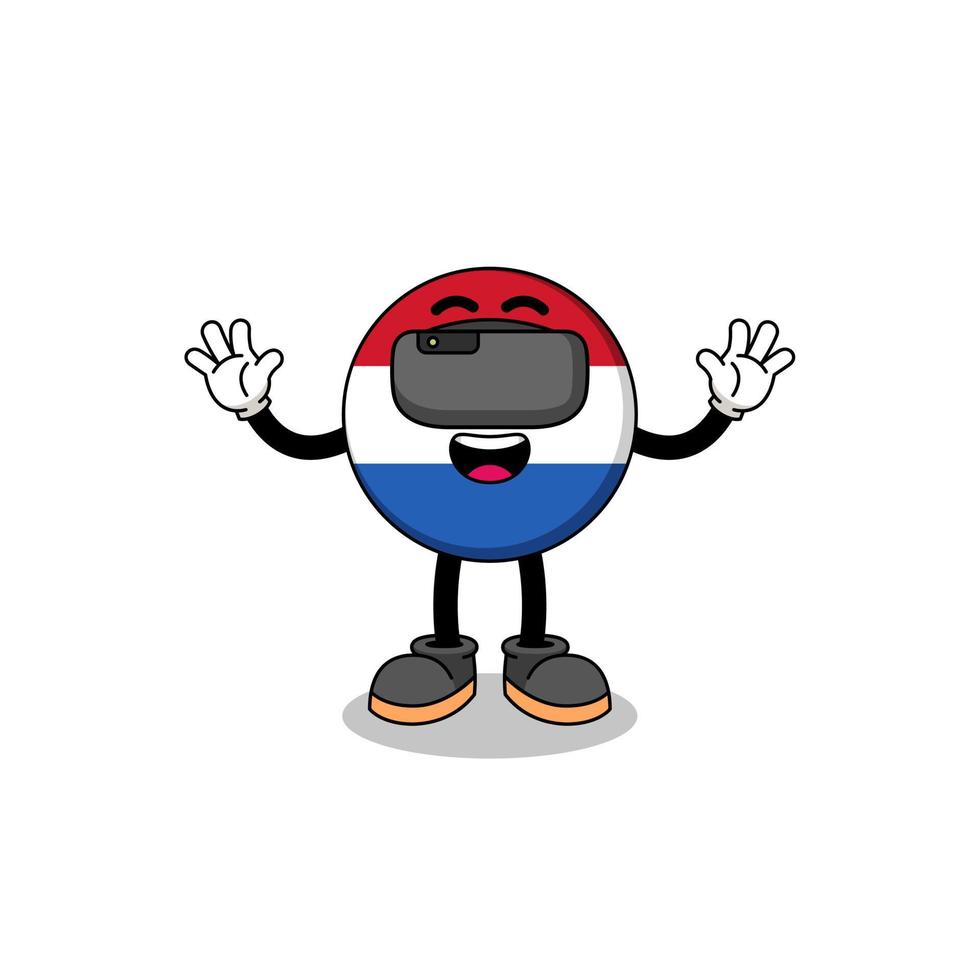 Illustration of netherlands flag with a vr headset vector
