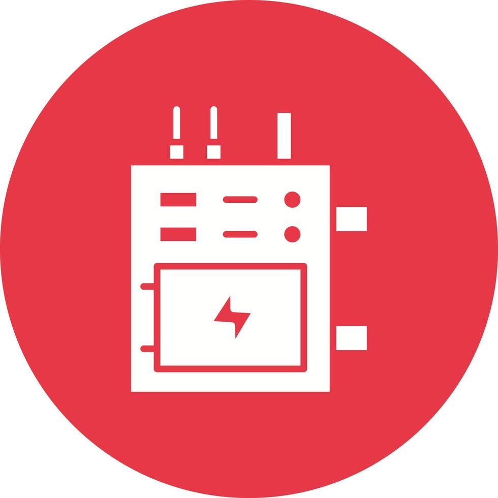 Fuse Box Glyph Circle Background Icon vector