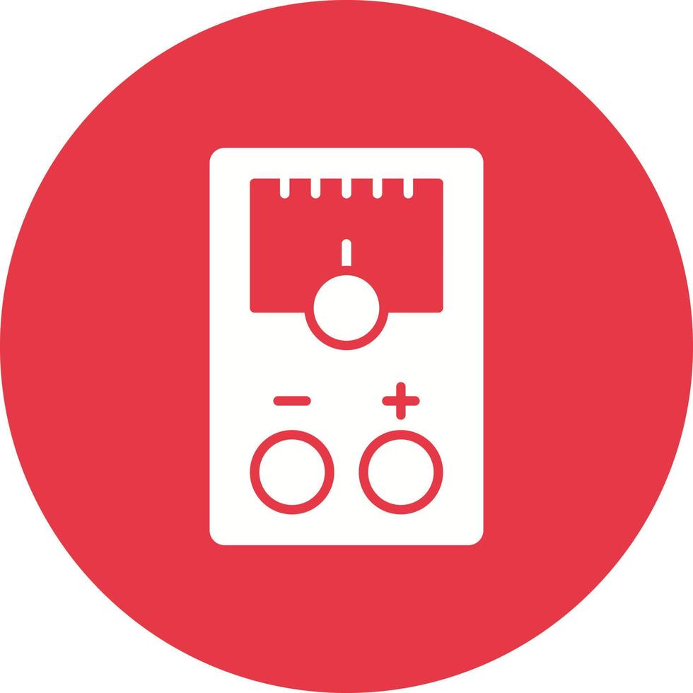 Voltmeter Glyph Circle Background Icon vector