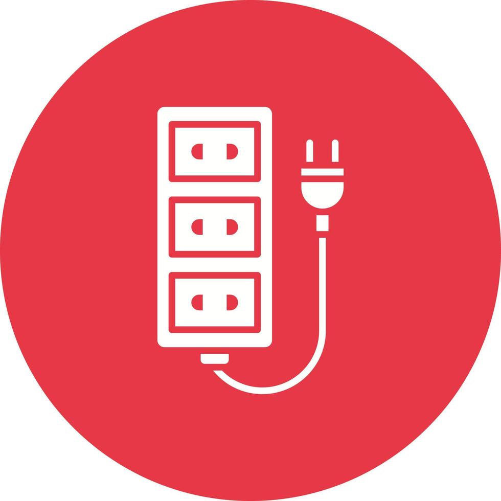 Extension Cord Glyph Circle Background Icon vector