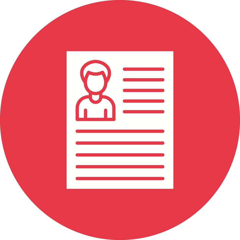 Curriculum Vitae Glyph Circle Background Icon vector