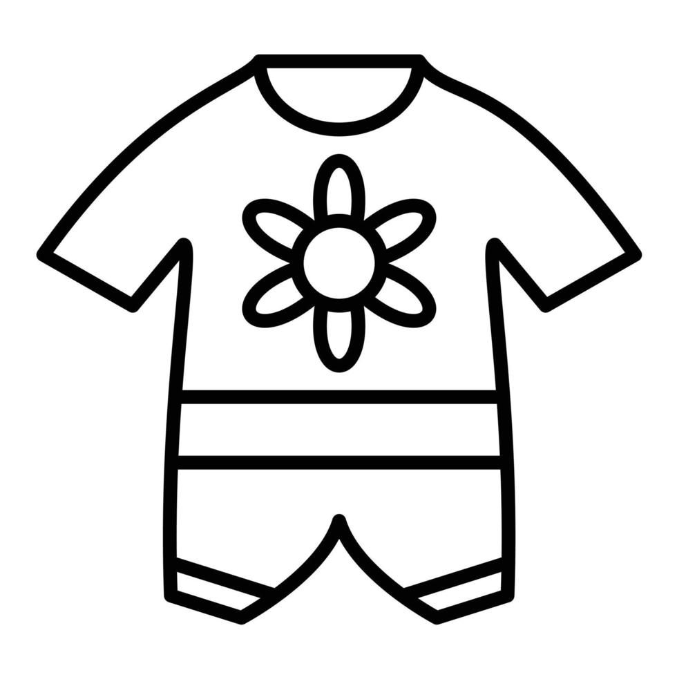 icono de línea de ropa de bebé vector